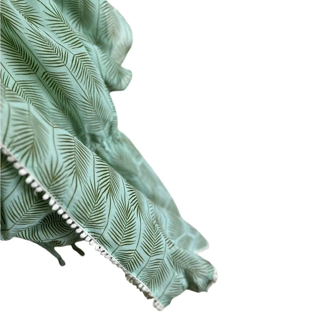 Francesca’s • Palm Leaf Sheer Romper - Picture 4 of 8